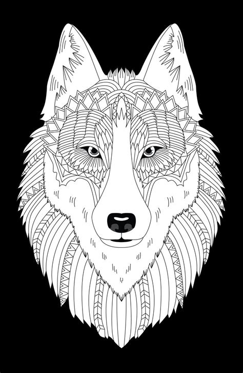 Wolf Animal Mandala Coloring Pages : Wolves Coloring Pages For Adults