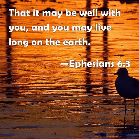 Ephesians 63 That It May Be Well With You And You May Live Long On
