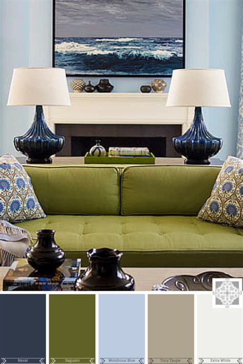 Color Inspiration Navy And Olive Living Room Decor Colors Green