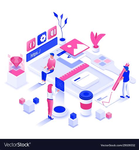 Flat Color Modern Isometric Design Design And Vector Image