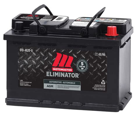 Motomaster Eliminator Agm Group Size 48 H6l3 Battery 760 Cca