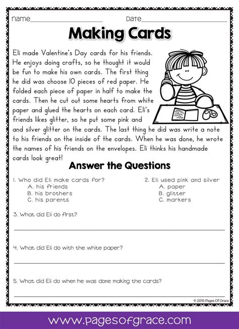 Reading Questions For 3rd Graders