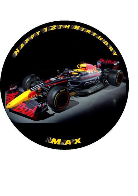 Red Bull Max Verstappen Personalised Edible Birthday Cake Topper 75
