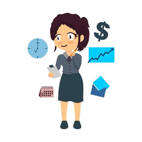 Very Busy Business Woman Character 1518179 Vector Art At Vecteezy