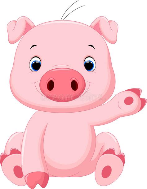 Cute Baby Pig Cartoon Stock Illustration Illustration Of Adorable