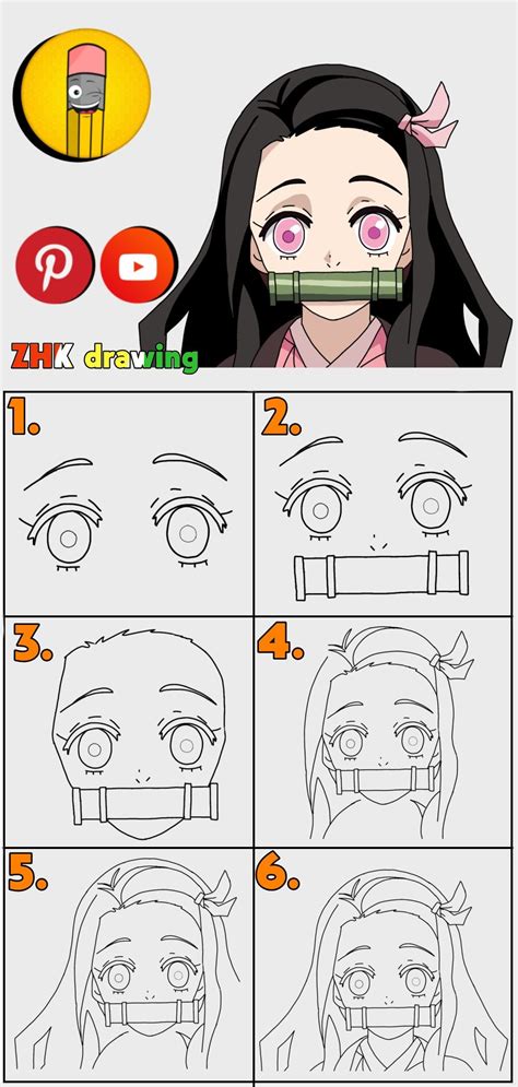 Nezuko Easy Drawing Anime Drawings For Beginners Manga Drawing