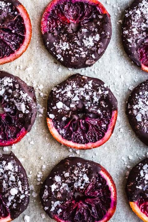 Candied Blood Oranges Dipped In Chocolate With Flaky Sea Salt Waves