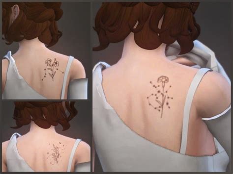 Floral Constellations Tattoos By Sugar Owl At Tsr Sims 4 Updates