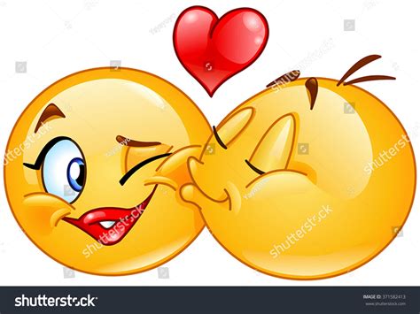 kissing emoticons male emoticon kissing a female emoticon stock vector illustration 371582413