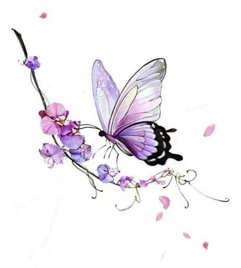 Purple Butterfly Watercolor Painting