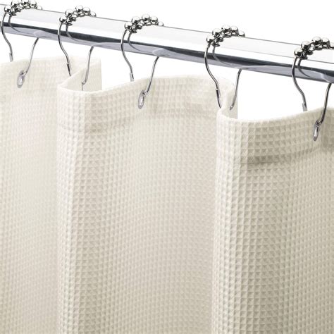 Hotel Luxury Heavy Weight Barossa Design Honeycomb Waffle Weave Shower Curtain Cotton Blend