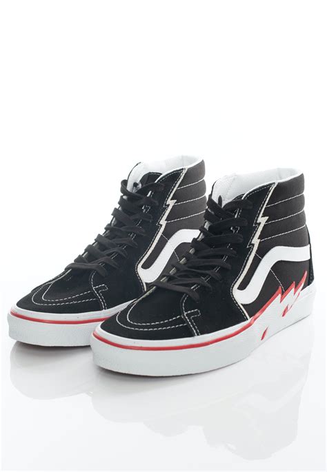 Vans Sk8 Hi Bolt Black Racing Red Chaussures IMPERICON FR
