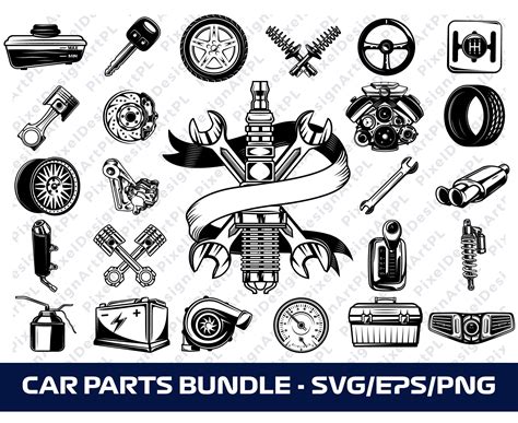 25 Car Parts Svgepspng Bundle Cricut Clipart Sublimation Etsy Australia