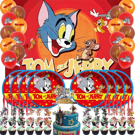 buy tom and jerry party supplies plates favors decorations backdrop decor balloons banner