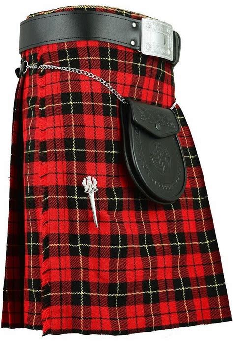 Wallace Scottish Mens Traditional Highland Dress Tartan Casual Kilt