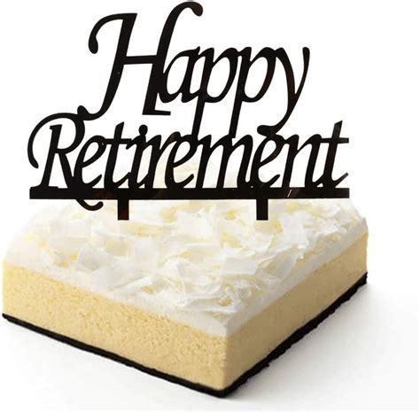 Happy Retirement Cake Topper Black Color Arcylic Cake