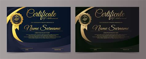 Black And Gold Certificate Template Set 1217341 Vector Art At Vecteezy