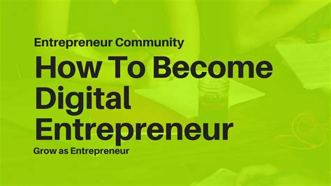How To Become Digital Entrepreneur Youtube