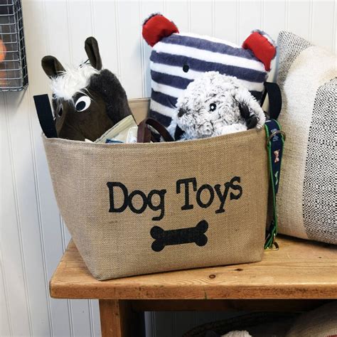 Dog Toys Burlap Jute Fabric Storage Basket Etsy