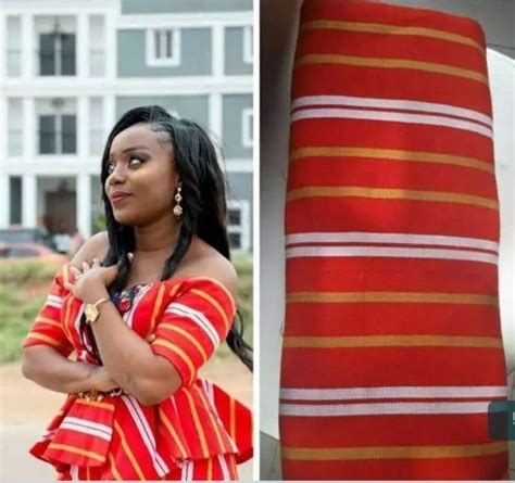 Danfani Red Fabric Kente Dress Short African Dresses Kente Styles