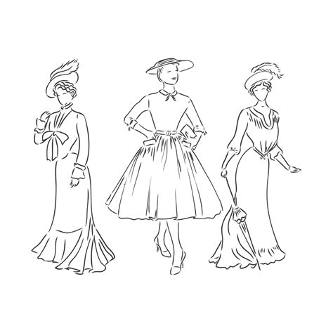 Female Victorian Dress Drawing Vlrengbr