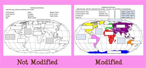 4th Grade For Sure Freebies Continents And Ocean Tests