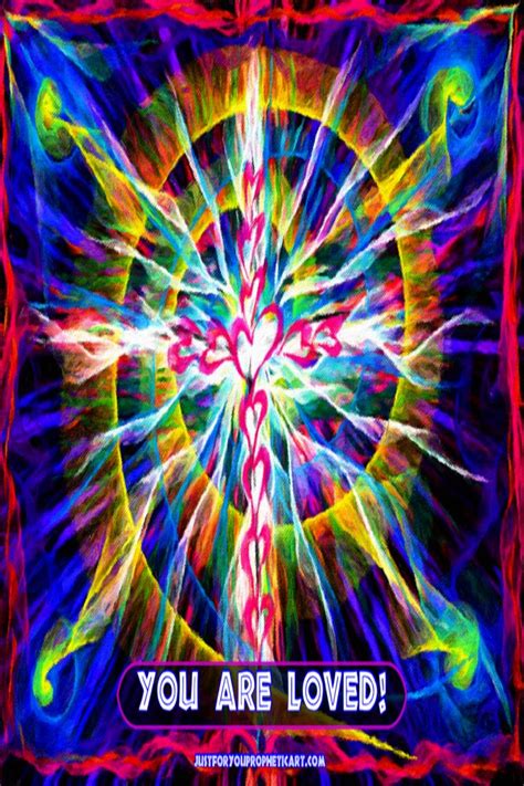 You Are Loved Colorful Prophetic Art Cross In Beautiful Swirls Of