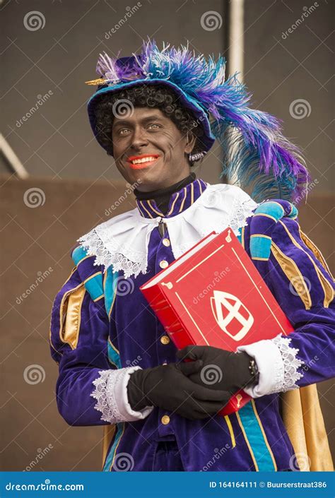 Black Pete With The Book Os Sinterklaas Editorial Photo Image Of