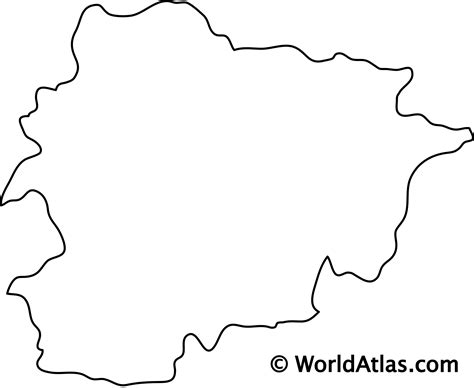 Area detail color outline no title. Andorra Outline Map