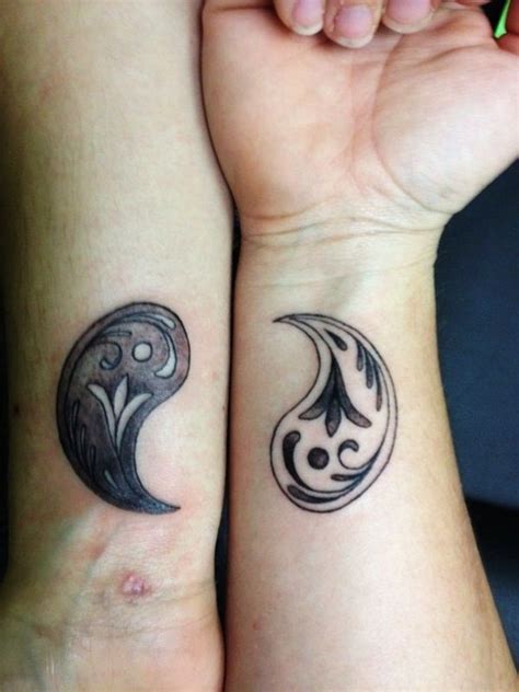 9 small yin yang tattoos; 100 Imaginative Tattoo Sets for Couples and Individuals