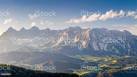 Mount Dachstein Panorama At Schladming Alps Stock Photo Download