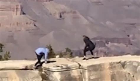 Woman Slips And Nearly Falls Off A Cliff Taking A Photo At The Grand Canyon Whiskey Riff
