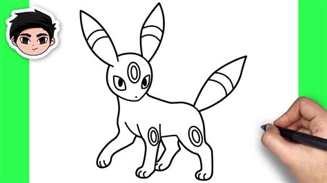 How To Draw Umbreon Pokemon Easy Step By Step Tutorial Youtube