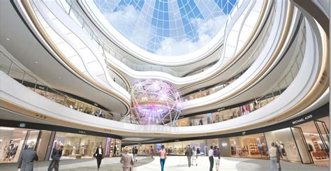 Futuristic Mall Design With Atrium And Spacious Interior