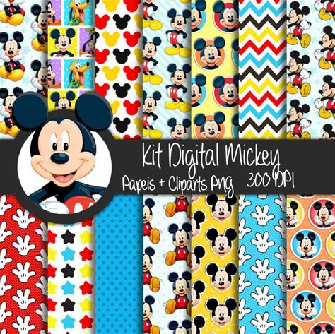 Mickey Kit Digital Loja Design Kits Elo7 Produtos Especiais