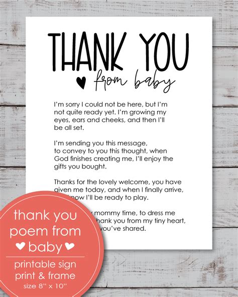 Baby shower gift thank you note wording. Thank You Poem From Baby - Cutest Baby Shower Ideas