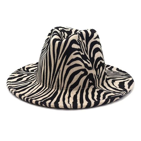 Womens Fedora Hat With Zebra Pattern Visible Variety