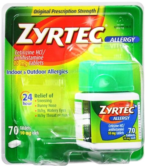 zyrtec allergy 10 mg tablets 70 tablets