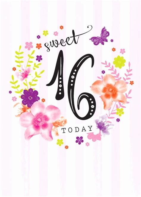 Printable Sweet 16 Birthday Card Elegant Debbie Edwards Age Birthday