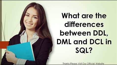 What Are The Differences Between Ddl Dml And Dcl In Sql Youtube