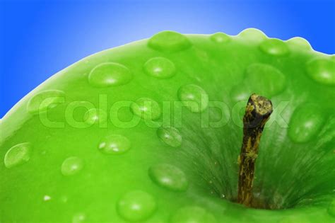 Fresh Apple With Water Droplets Stock Image Colourbox