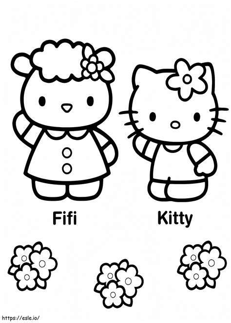 Olá Kitty E Fifi Para Colorir
