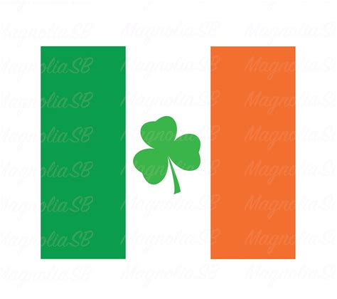 Irish Flag With A Shamrock Svg Dxf Shamrock Svg Ireland Etsy