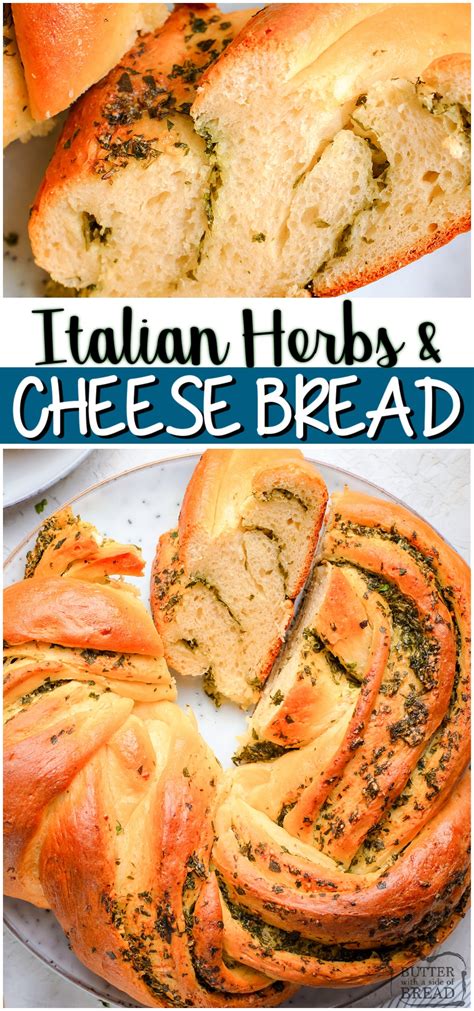 Italian Herbs And Cheese Bread Butter With A Side Of Bread