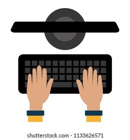 Hands Typing Keyboard Desktop Stock Vector Royalty Free 1133626571