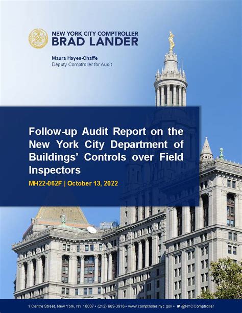 Follow Up Audit Report On The New York City Department Of Buildings