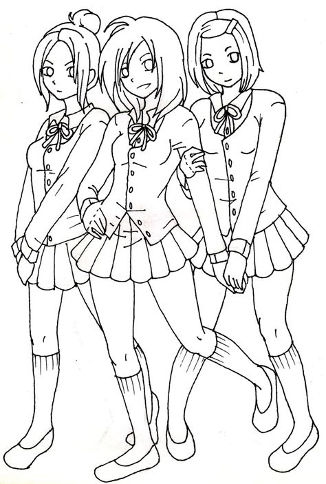 Anime 3 Girls Drawing Bff Picture 113686692 Anime Pout