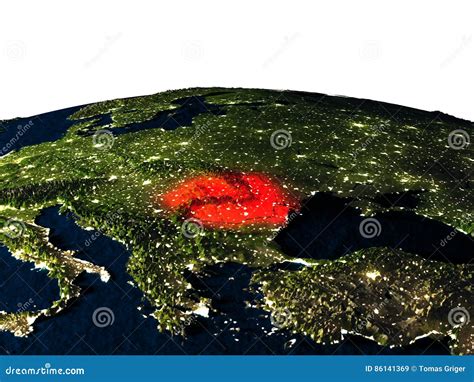 Romania From Space At Night Stock Illustration Illustration Of