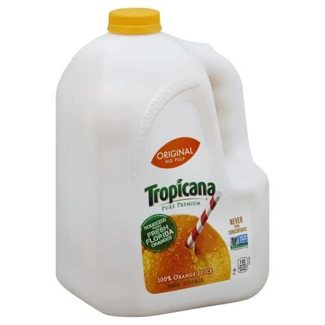 Tropicana Pure Premium Original No Pulp Orange Juice 128 Fl Oz From