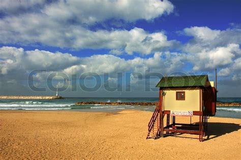 View On Public Beach On Mediterranean Stock Image Colourbox